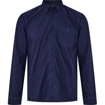 Ralph Lauren Риза с дълъг ръкав Polo Ralph Lauren Men's Garment Dye Cotton Long Sleeve Full Zip Overshirt - Spring Navy