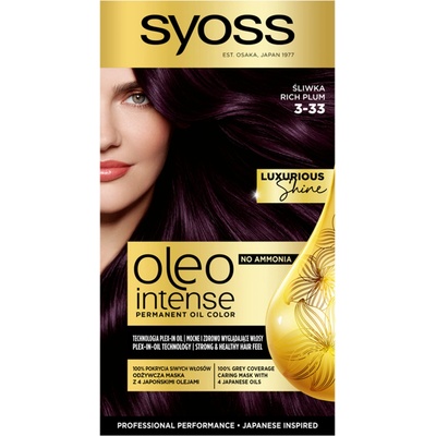 Syoss Oleo Intense farba na vlasy 3-33 Tmavo fialový 50 ml