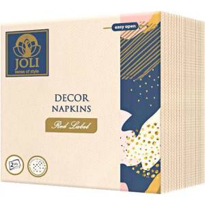 Joli Шампанско цветни салфетки лукс двупластови 30 бр