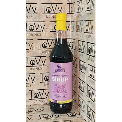 Bohemsca ovocný sirup černý rybíz sklo 500 ml