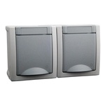 Panasonic КОНТАКТ ДВОЕН ШУКО ip54 СИВ panasonic (8691136130109)