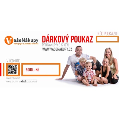 Dárkový poukaz VašeNákupy v hodnotě 5000,- Kč