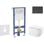 Geberit Duofix - Комплект за стенен монтаж, Gaia тоалетна и softclose седалка, бутон Delta50, черен мат SANI11CA5118B (SANI11CA5118B)