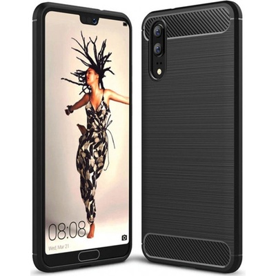 Púzdro SES Ochranné silikónové karbón Huawei P20 - čierne