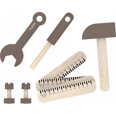 Flexa Play Dřevěné nářadí k dětskému ponku - hnědé