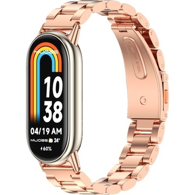 VSECHNONAMOBIL 118043 CLASSIC Kovový řemínek pro Xiaomi Smart Band 10 / 9 / 8 růžový