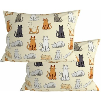 Textilomanie COLORED CATS BLEND krémová 2ks 70 x 90 cm