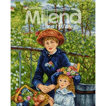 Milena Style На терасата - гоблен със схема конци dmc 1: 1