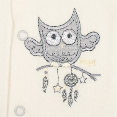 New Baby Dojčenský overal Owl béžový