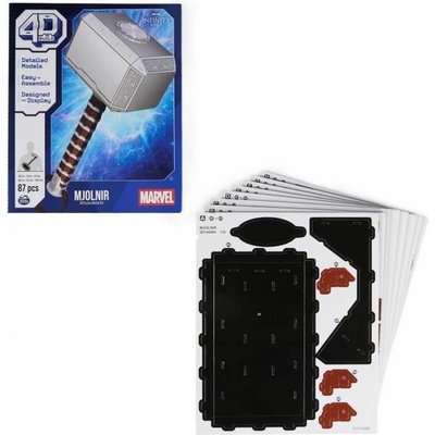 4D BUILD 3D Puzzle Marvel: Thórovo kladivo 87 ks