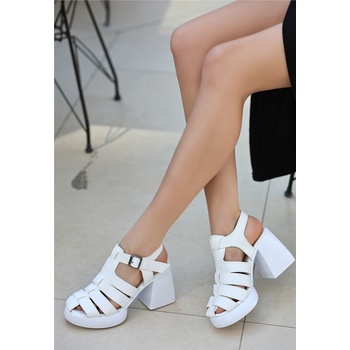 Erbil Shoes Дамски сандали на платформа - Бели #382219 (382219_Бяло)