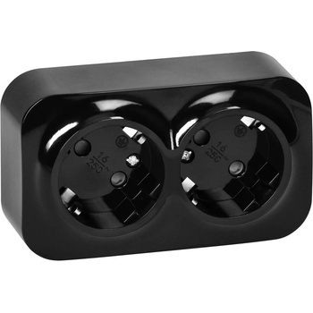 ORNO OR-OE-7206(GS)/B - Контакт, двоен, шуко 2P+E, ToDo, 230V, 16A, външен монтаж, IP20, черен (OR-OE-7206(GS)/B)