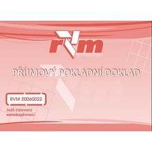 RVM 20060022 Příjmový pokladní doklad A6 NCR - čísl. 3x25 listů