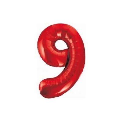 GoDan GD balónek fóliový 85cm B&C "9" červená