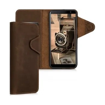 Image 1 of kalibri Кожен флип калъф за Samsung Galaxy J6+ - кафяв