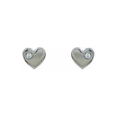 INFINITYSILVER Zlaté náušnice srdiečka so zirkónom Au585/1000 236089W1,41