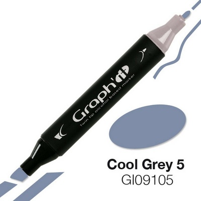 Lihová fixa GRAPH'IT oboustranná Fine & Chisel, Cool Grey 5