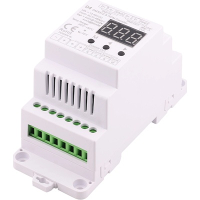 DMX512 dekodér D4 na DIN, 4-kanálový, 12-24V DC