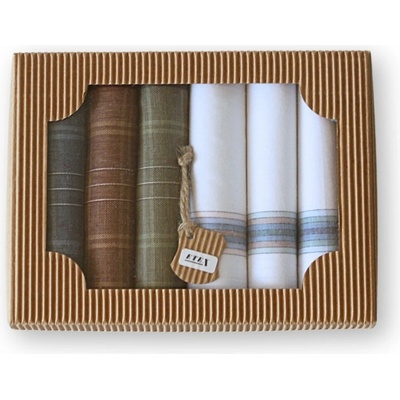 ETEX Pánské látkové kapesníky v dárkové krabičce M4 - 6 kusů