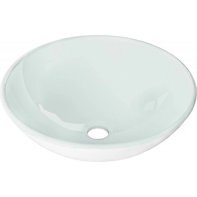 Mexen Mira стъклена мивка за плот 42 x 42 см, бяла - 24124230 (24124230)