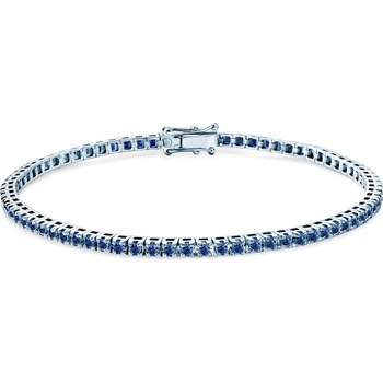 SAVICKI Тенис гривна Luminy 2, 3 мм: бяло злато, сини сапфири