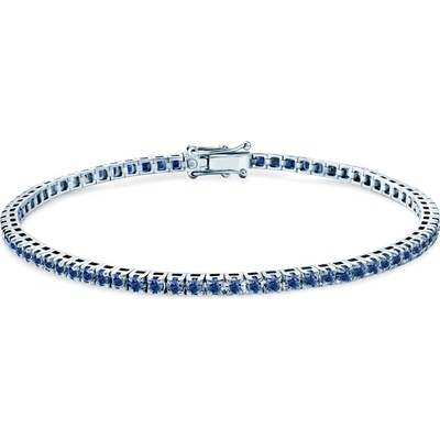 SAVICKI Тенис гривна Luminy 2, 3 мм: бяло злато, сини сапфири