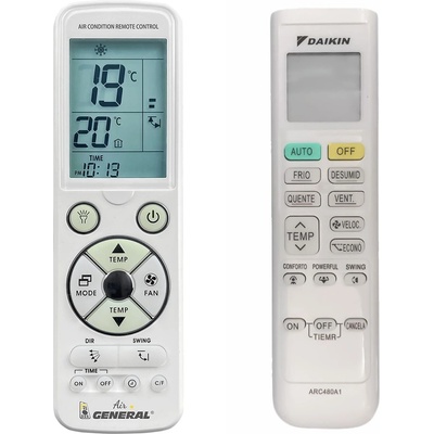 General Daikin arc480a1, arc480a6, arc480a13 ftxp35m - луксозно с подсветка дистанционно управление (arc480a1, arc480a6, arc480a13 ftxp35m)