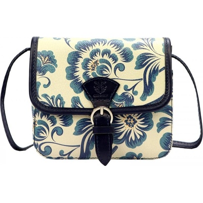 Gregorio kožená dámská crossbody kabelka s květy