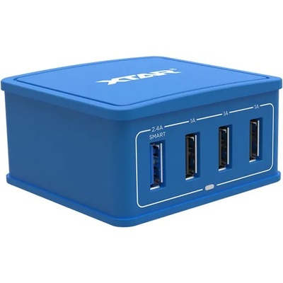 XTAR 27W 4-Port USB зарядна станция - синя