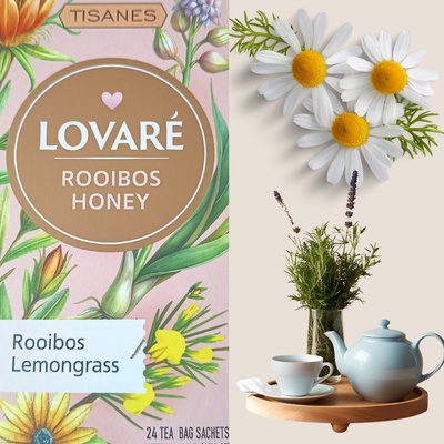 LOVARÉ ROOIBOS HONEY bylinný čaj 24 x 1,5 g