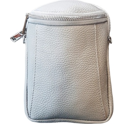 Vera Pelle Genuine leather kožená crossbody kabelka 7729 pouzdro m. leath šedá