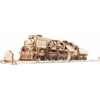 Ugears 3D puzzle Lokomotiva V-Express s vagónem 538 ks