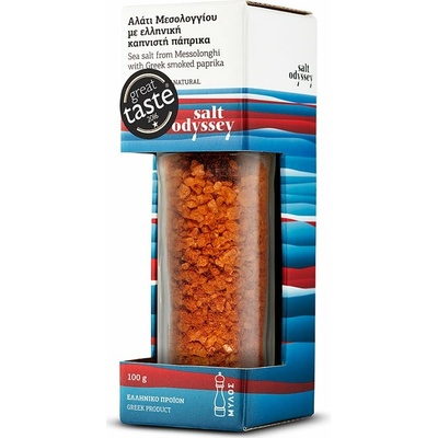 Salt Odyssey Grécka soľ, údená pálivá, (hrubá), doplňovací mlynček, 110g