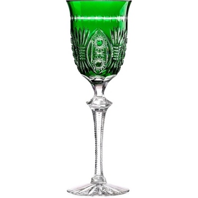 Bohemia Crystal broušené sklenice na víno Zelená 2 x 240 ml