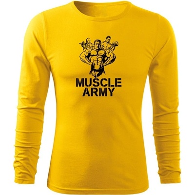 Dragowa Fit-T tričko s dlhým rukávom muscle army team žlté