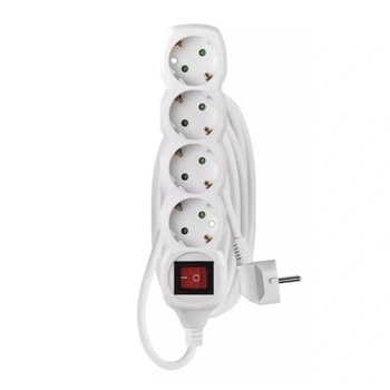 EMOS Удължител Emos, Мрежов разпределител, С ключ, 4 гнезда, 3м (P1423R)