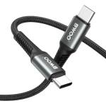  USB кабел BWOO Braided Cable USB-C, 3m, 60W, черен