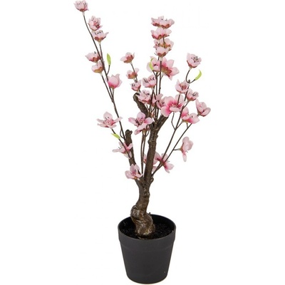 Dekorace umělý stromek třešeň s růžovými květy Cherry Blossom - 10*10*48 cm - Clayre & Eef