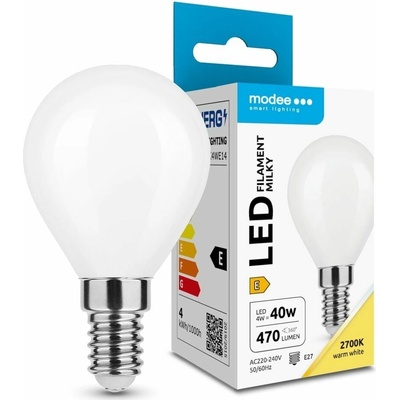 Modee LED žiarovka Filament Milky Globe Mini G45 4W E14 470 lm teplá biela ML-MG45F2700K4WE14