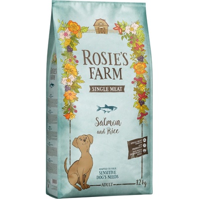 Rosie's Farm Single Meat Adult losos s rýží 12 kg