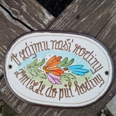 V.Randák Vítací cedulka - V zájmu naší rodiny zmizte do půl hodiny – Zboží Mobilmania