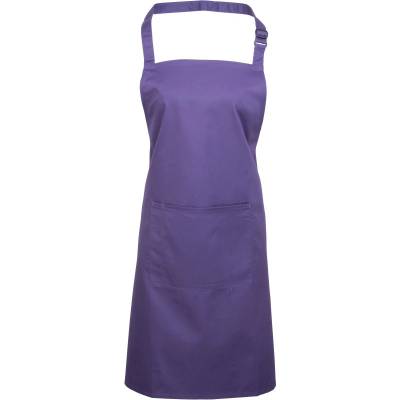 Premier Zástěra Colours PR 154 s laclem a kapsou na břiše COT39015435099-purple Purpurová