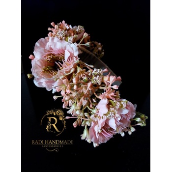 Image 1 of Radi handmade Широка диадема за коса с големи розови цветя (647)