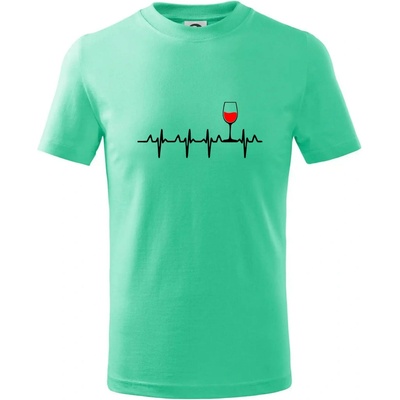 Víno ekg tričko dětské bavlněné mátová