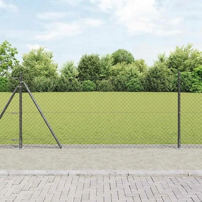 Řetězový plot se sloupy Šedá 1 x 25 m Ocel Šedá 3351277