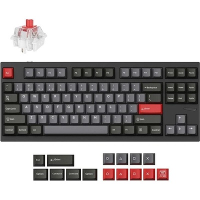 Lemokey L4 QMK Hot-Swappable Carbon Black Безжична геймърска механична клавиатура с Keychron Super Red суичове (L4-C1)