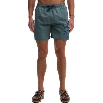 Superdry Бански гащета Superdry Printed Logo 16 swimming shorts - Green (Stormy Weather Blue)