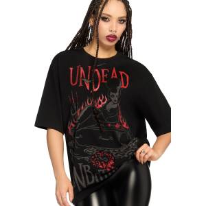KILLSTAR тениска unisex KILLSTAR - Undead & Unbothered - Black - KSRA014618