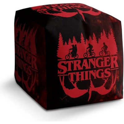 Sablio Taburet Kostka Stranger Things Red: 40x40x40 cm