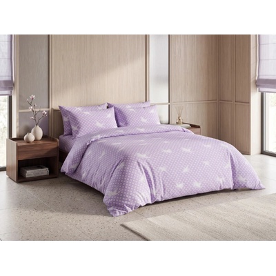 Textilomanie Bavlnené obliečky LILAC MEADOW fialové 70 x 80 140 x 200
